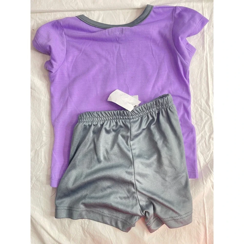 Disney Minnie Mouse Toddler Girls Purple T Shirt Shorts Set Be Amazing Today 3T